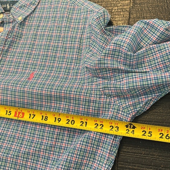 Ralph Lauren Classic Fit Multicolor Plaid Button Down Shirt in Pastel Colors L - Picture 8 of 9